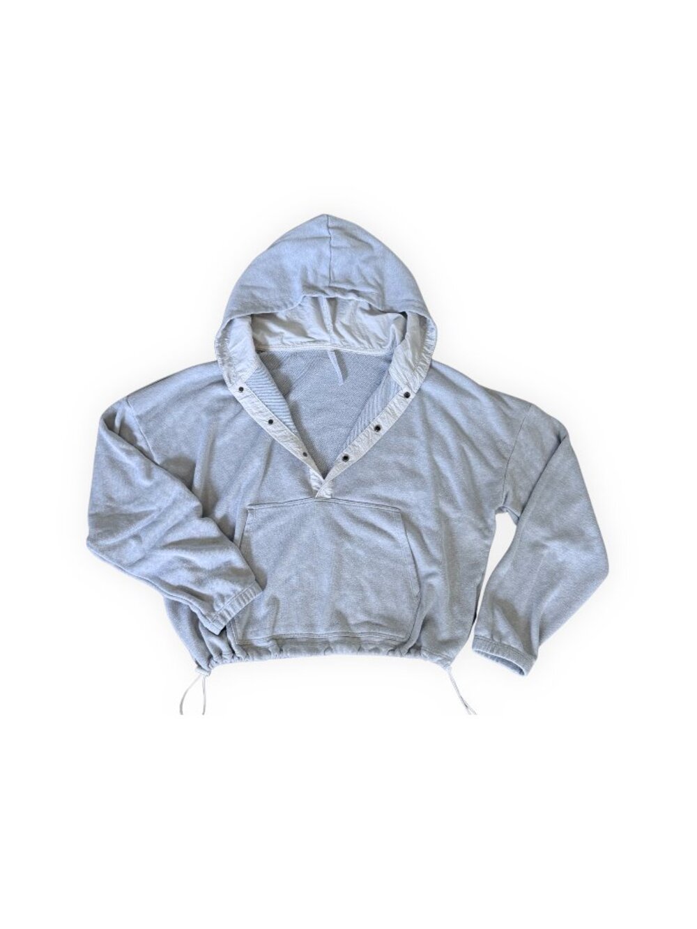 Fabletics Gray Pullover Hoodie Kangaroo Pocket Size M Athleisure Sweatshirt